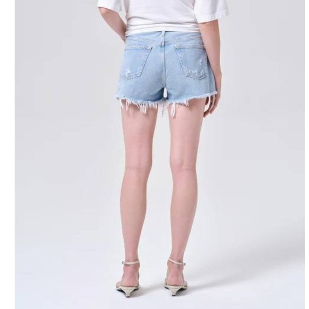 Agolde Parker Vintage Cut Off Short Light Wash Distressed Denim A026-811 Size 24 - Picture 2 of 8